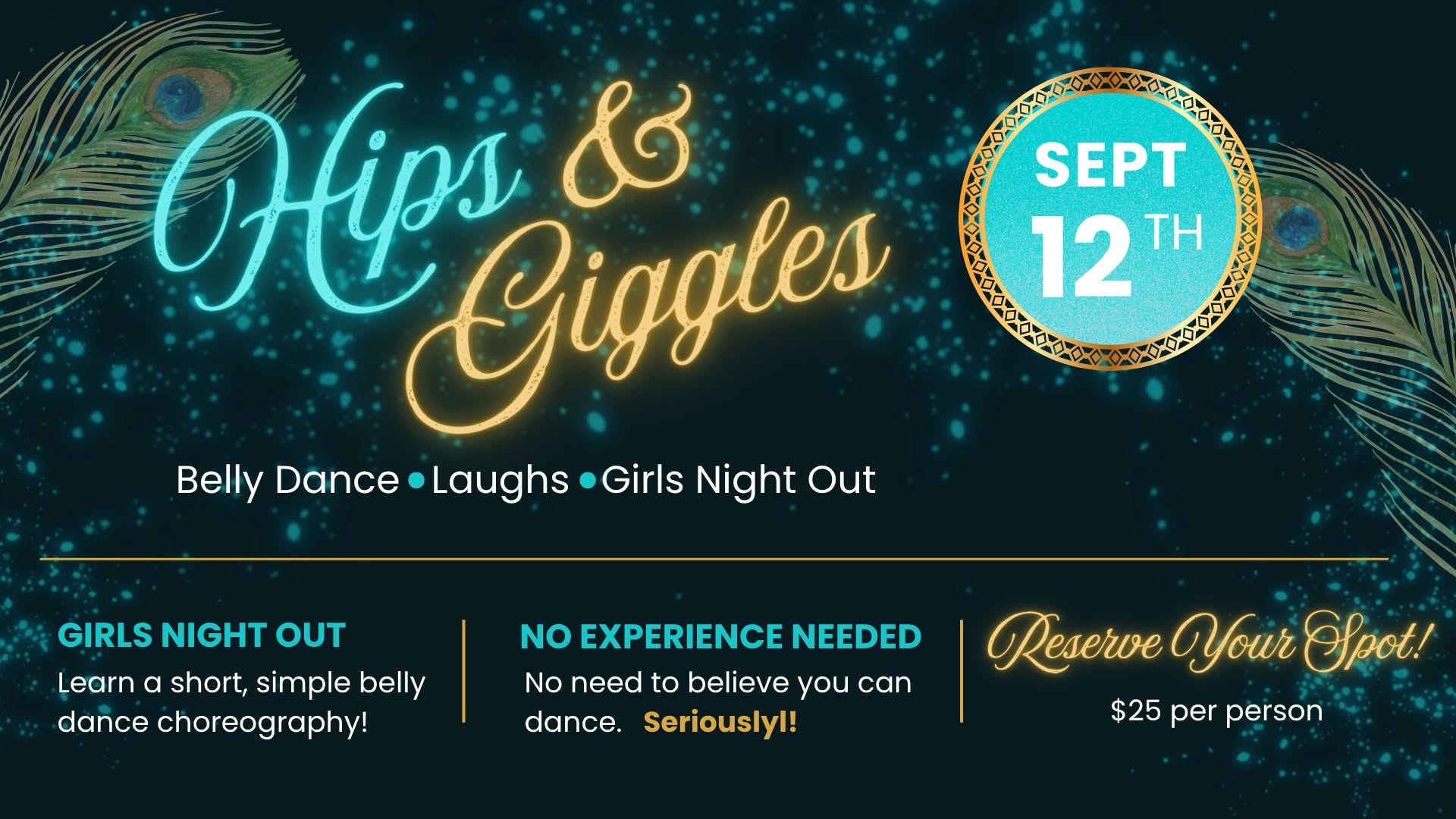 Event flyer for Hips & Giggles