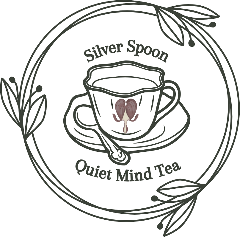 The Silver Spoon label for Quiet Mind Tea